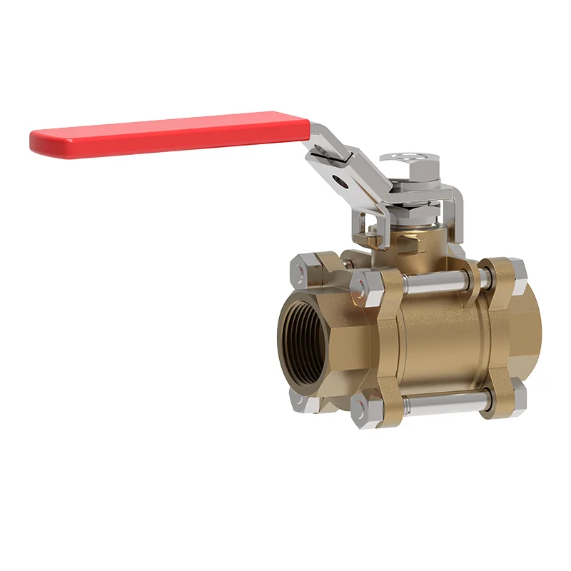 Valvola a sfera NPT a tre pezzi in bronzo