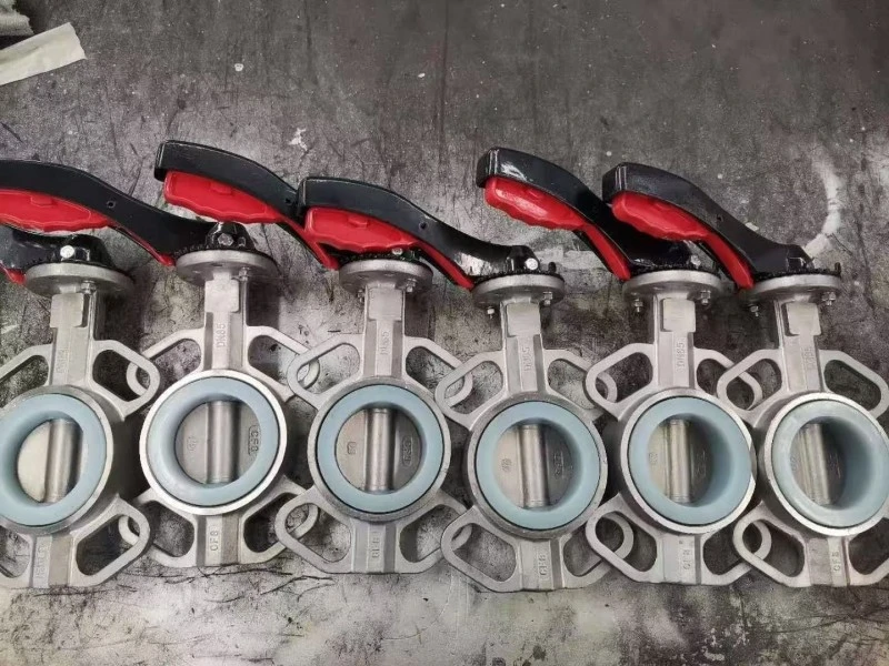 Lever Wafer Concentric Butterfly Valve Polished Disc