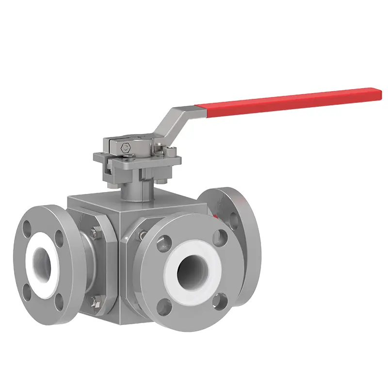 Valvola a tre vie rivestiti di PTFE‌‌